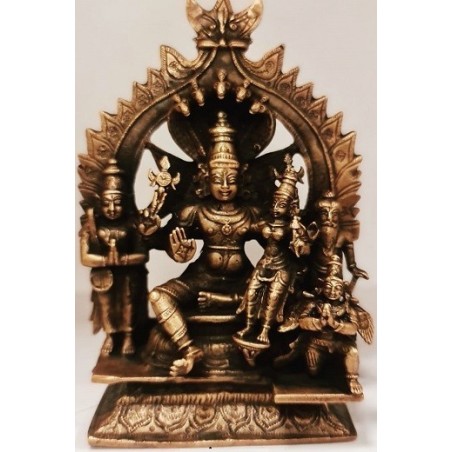 Vishnu Lakshmi with Garuda and Saint Copper Statue