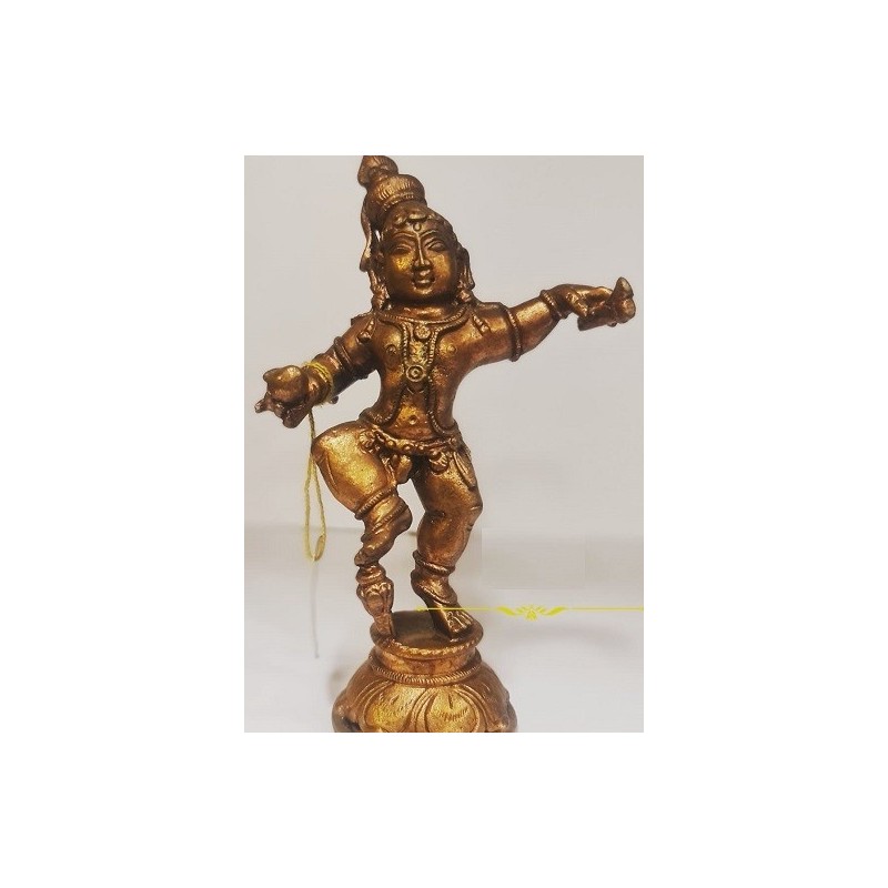 Dancing Bala Gopala Copper Statue