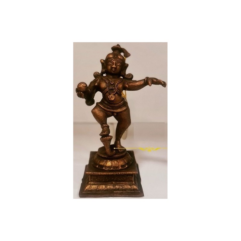 Dancing Bala Krishna Copper Statue