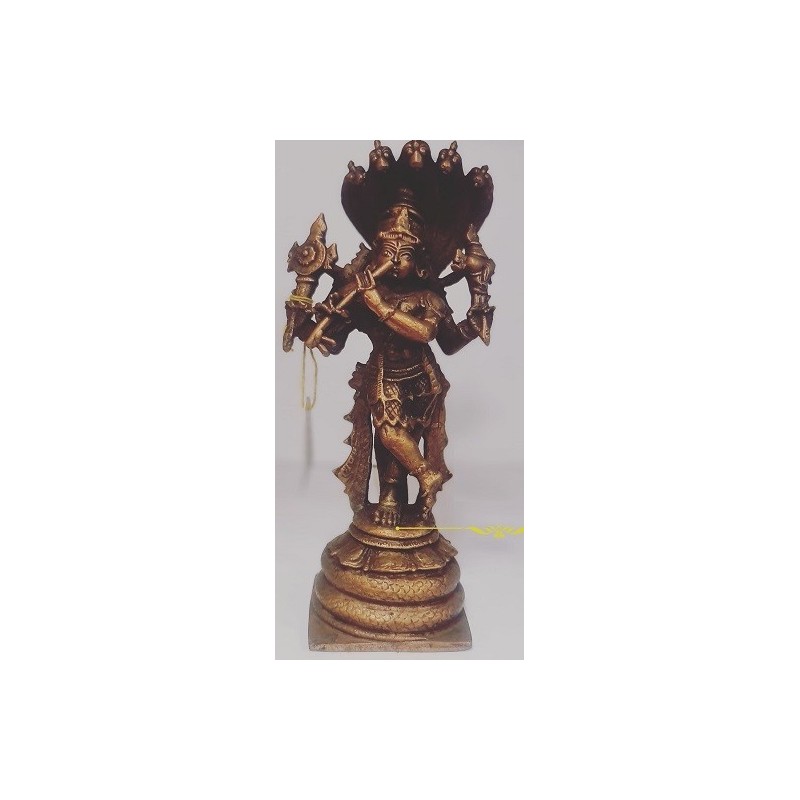 Sri Krishna with Kalinga Copper Statue
