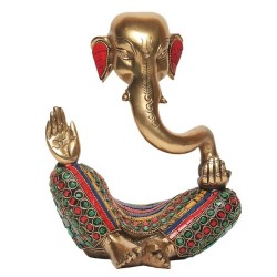 Design brass Ganesha statue with Coral finish