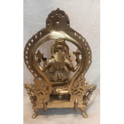 Sri Rajarajeshwari seated on Lord Shiva Bronze Statue_Back