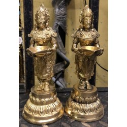 10 Inches Height Deepa Lady brass statue