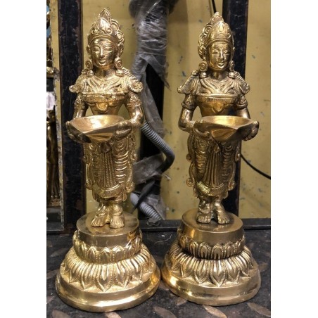10 Inches Height Deepa Lady brass statue