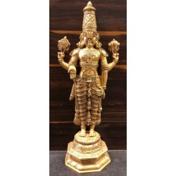 Fine finish 33 inches Lord Balaji Brass Statue