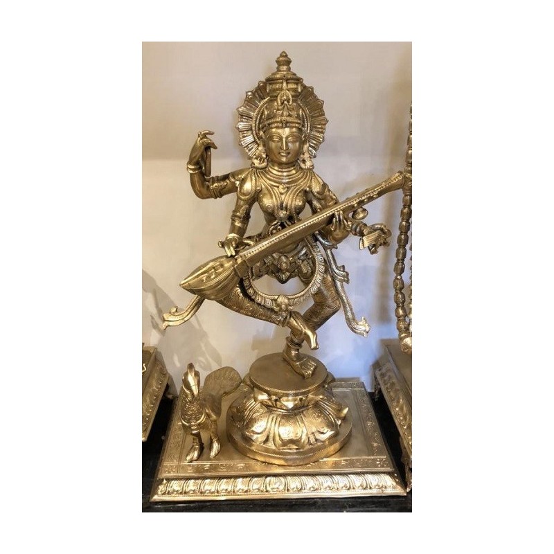 Goddess Natya Saraswathi Bronze Statue