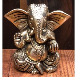 4 inch broad ear Ganesha Brass Statue