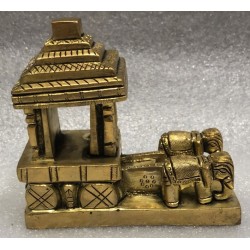 4 inches Brass Elephant Chariot