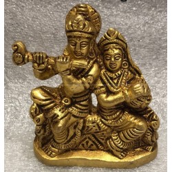 Krishna Rukmini Brass Statue