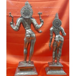 Fine Finish Standing Shiva Parvathi Bronze Statue