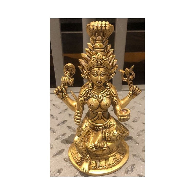 9 Inches Height Chowdeshwari (Mariyamma) Brass Statue