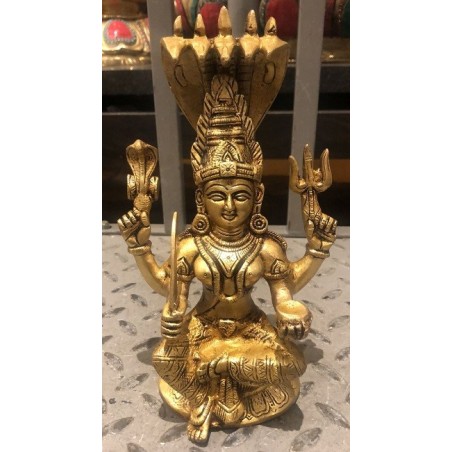 10 Inches Height Chowdeshwari (Mariyamma) Brass Statue