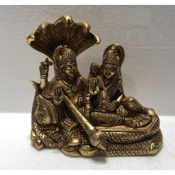 Sri Vishnu with Lakshmi Brass Statue