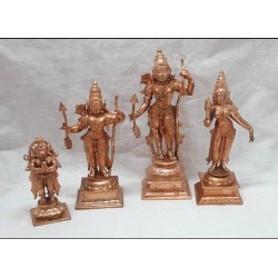 6.5 inches Height Sri Ram Darbar Copper Statue