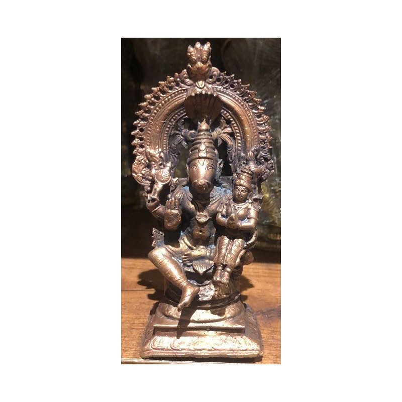Varaha with Lakshmi on Peeta Prabhavali Copper Statue