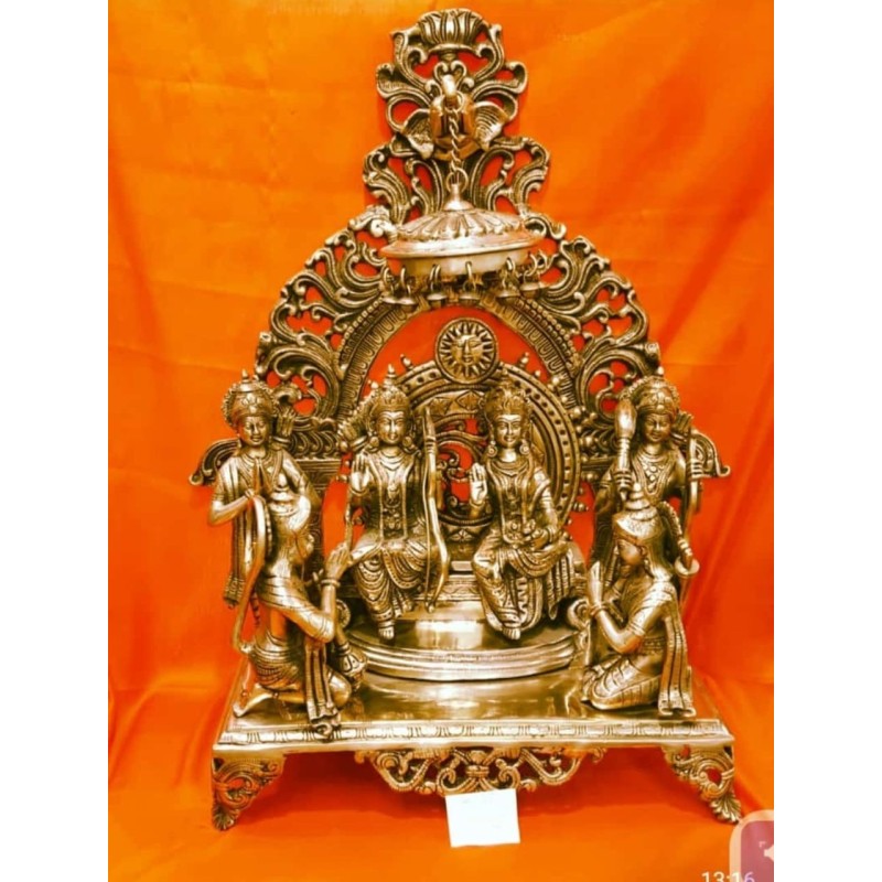 Sri Ram Darbar with Bharata, Shatrughna Brass Statue