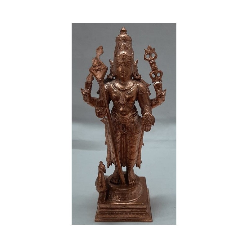 Lord Murugan (Kartikeya) copper statue