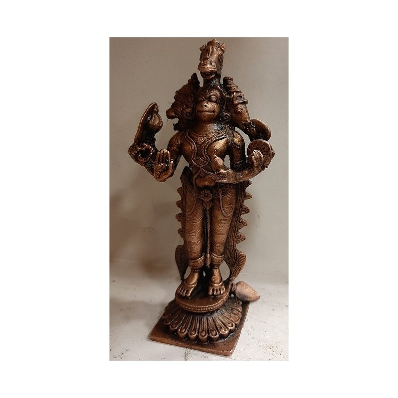 Panchamukhi Standing Hanuman Copper Statue