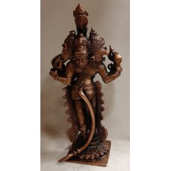 Panchamukhi Standing Hanuman Copper Statue