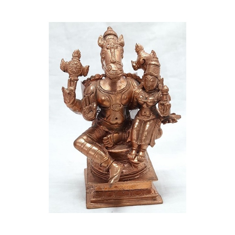 Copper Statue of Sree  Lakshmi Hayagriva