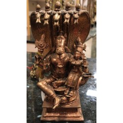 Sri Lakshmi Hayagriva with Shesha Naga Copper Statue