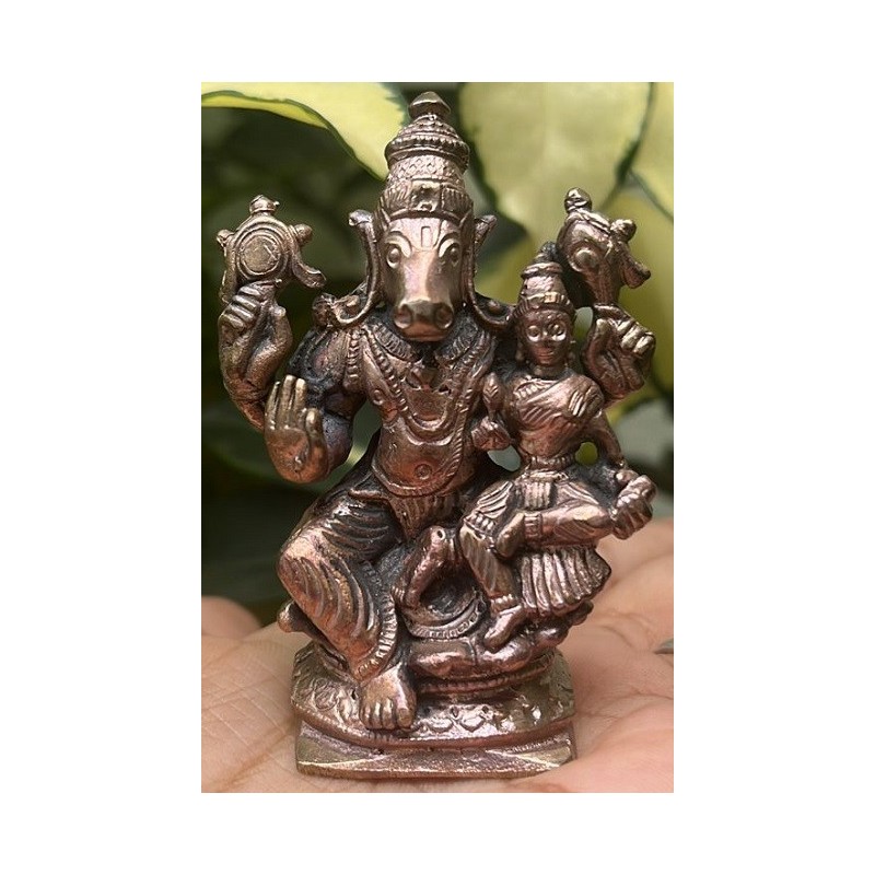Shri Hayagriva Lakshmi Copper Statue