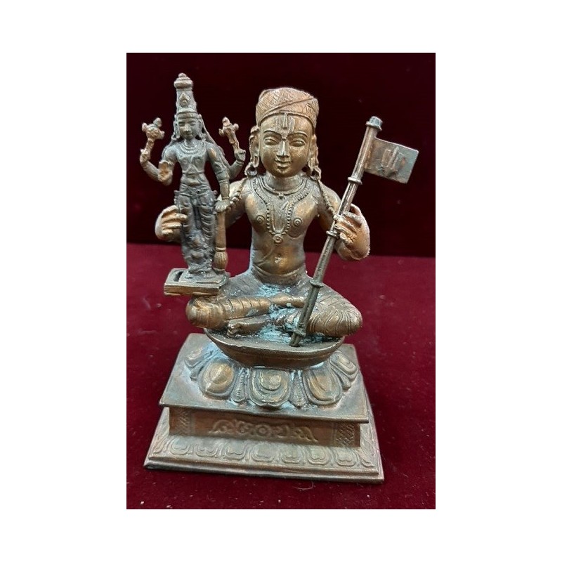 Ramanujacharya with Sri Vishnu Copper Statue