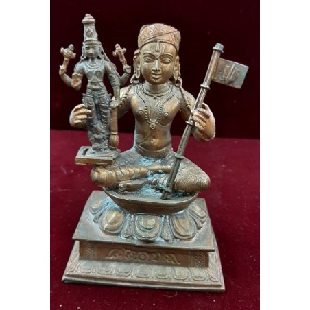 Ramanujacharya with Sri Vishnu Copper Statue