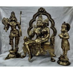 Elegant finish of Ram Dharabar Bronze statues set