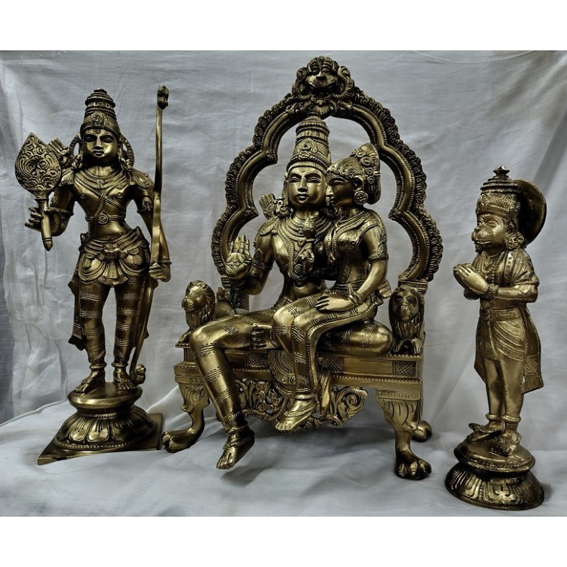 Elegant finish of Ram Dharabar Bronze statues set Elegant finish of Ram Dharabar Bronze statues set