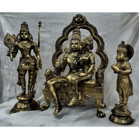 Elegant finish of Ram Dharabar Bronze statues set