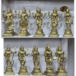 Elegant Finish Dashavatara bronze Statues Set