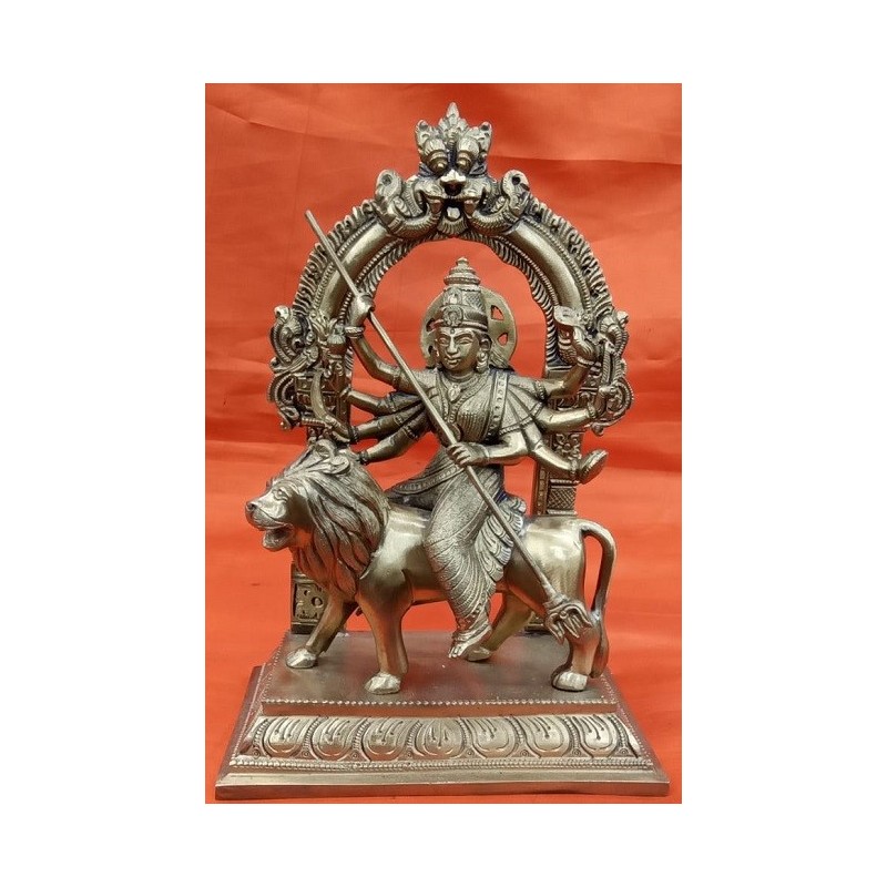 Maa Chamundeshwari Bronze Statue with Prabhavali