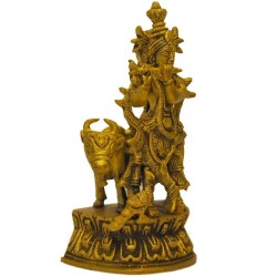 Gopal Krishna with Cow & Peacock
