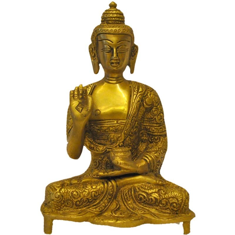 JaipurCrafts Big Size Buddha Statue, Lord Buddha in Blessing Sitting Pose  Black & Gold Painted Idol 8