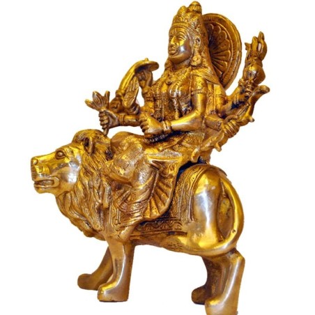 Chamundeshwari Sitting on Lion Brass Idol all goddess brass statues