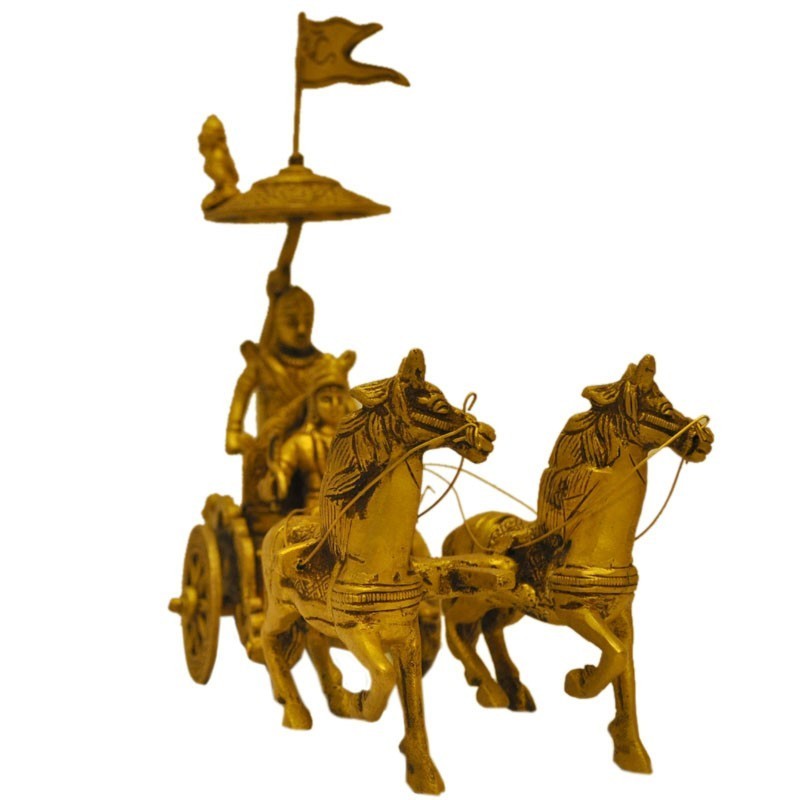 Krishna Arjuna Ratha Brass Statue pujasanskaram.com