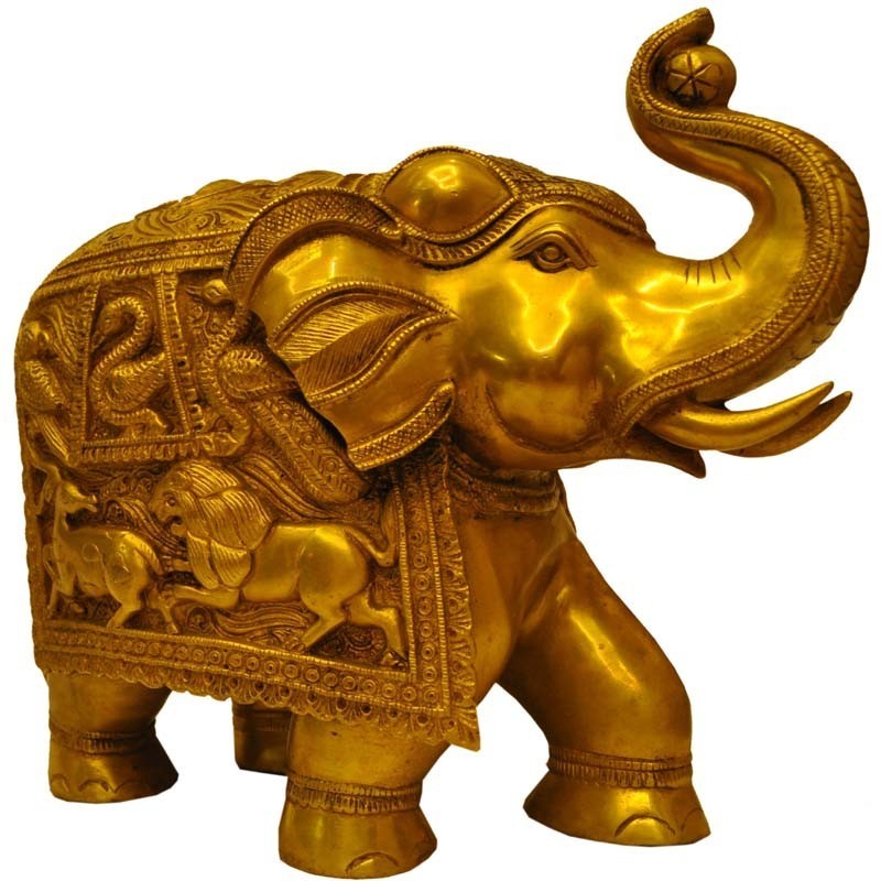 Tiny Brass Elephant Statue - DharmaShop