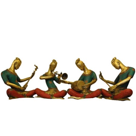 Musicians With Coral Stone Work Brass Idol