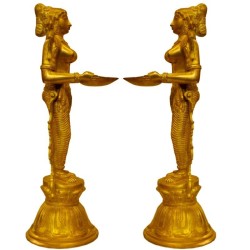 Standing Lady Deep Brass Statue
