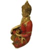 Buddha Coral Stone Work Brass Statue