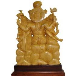 Shiva, Parvathi, Ganesha Wood Statue